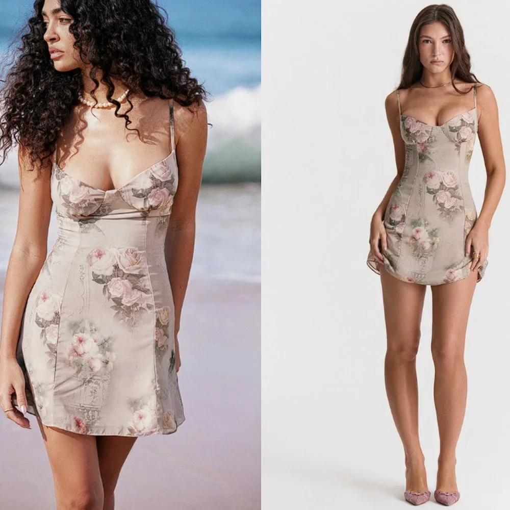 House of CB 'Christiana' Vintage Floral Mini Dress NWOT